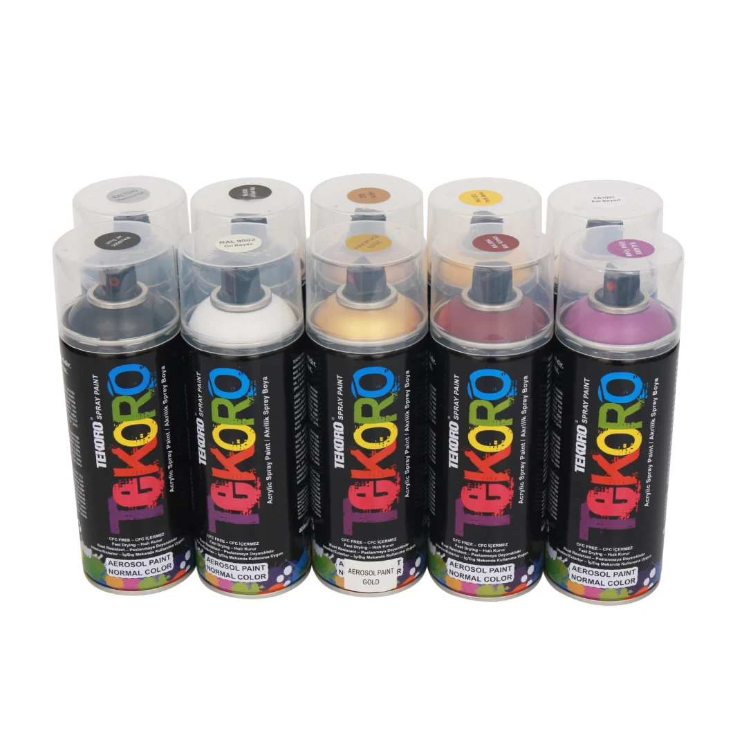 Tekoro Interior Exterior Spray Paint Cans High Quality Quick Drying Paint for Wood, Metal, Plastic, Hardware, Car Paint