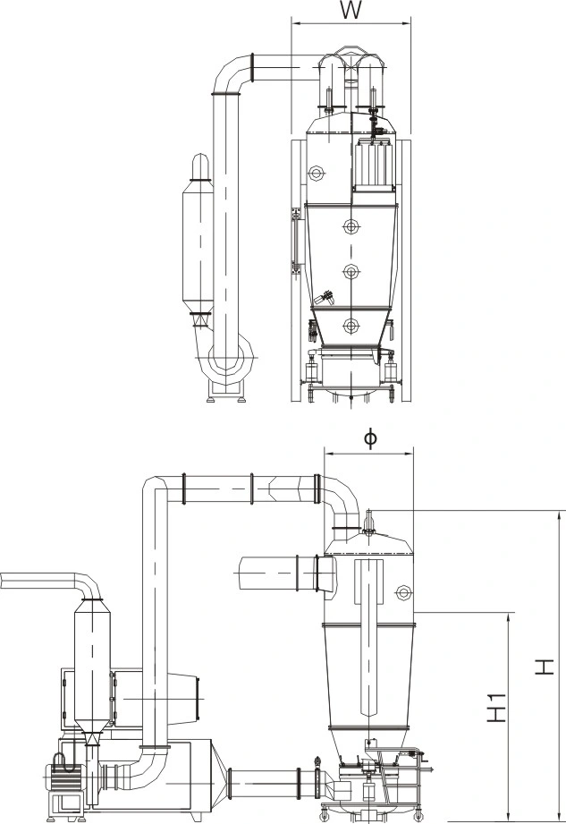 Manufacturer Supply FL Series Boiling Granulator (one-step granulating)/Fluid Bed Dryer FBD/Boiling Dryer/Pharmaceutical Mixing/Drying/Granulating Equipment